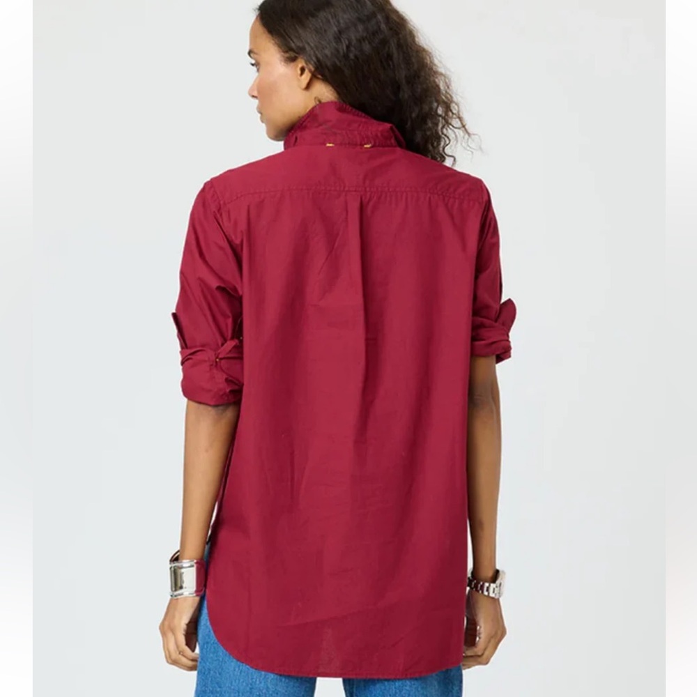 Kerri Rosenthal NWT Mia Button Down Shirt Max Heart Burgundy Sz Small Preppy - Picture 3 of 12